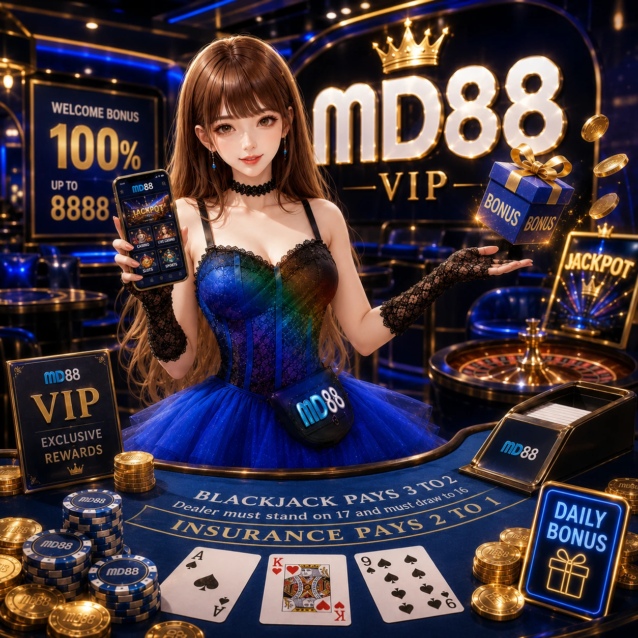JILI Super Ace slot card thumbnail — golden card theme with Ace symbol and bright win effects