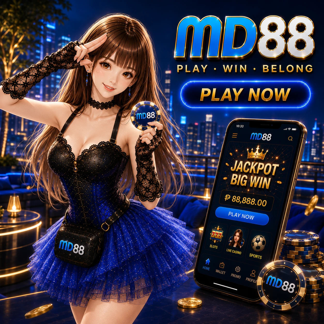 JILI slot game card thumbnail — Fortune Gems style, bright gemstone graphics